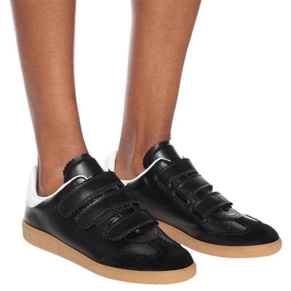Isabel Marant Beth Sneaker in Black Leather/Gum Sole sz 38 New in Box - Picture 10 of 10